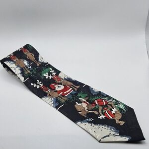 Men's Novelty Christmas Neck‎ Tie –  Football Santa & Reindeer Sports Polyester